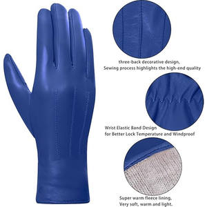 Genuine <b>Sheepskin</b> Leather <b>Gloves</b> for <b>Women</b> Winter Season Warm Driving Touchscreen <b>Gloves</b> from Pakistan for Outdoor Use - Product Image 3