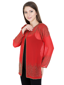 Último diseño cuello redondo plata oro lentejuelas Mujer ropa Chaqueta corta noche vacaciones fiesta vestido mano con cuentas trabajo - Product Image 6