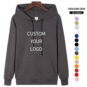 Pulls à capuche avec logo personnalisé de la meilleure qualité Sweatshirts à capuche en coton unisexes surdimensionnés avec broderie en tissu pour hommes et femmes - Product Image 4