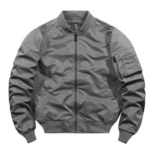 Mens <b>Heavy</b> <b>Duty</b> High Street Bomber Jacket with Stand Collar Thick Lining Durable Fabric Built for Cold Weather Outdoor Use - Product Image 4