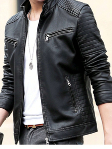 Outdoor Men's <b>Waterproof</b> Calf Skin Leather High Quality Men's <b>Jacket</b> with Stand Collar Hooded Stylish <b>Winter</b> <b>Jacket</b> - Product Image 2