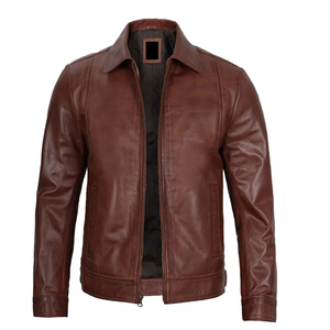 แจ็กเก็ตหนังสำหรับผู้ชายเสื้อแจ็คเก็ตหนังแขนยาวสำหรับฤดูหนาวดีไซน์ล่าสุด - Product Image 4