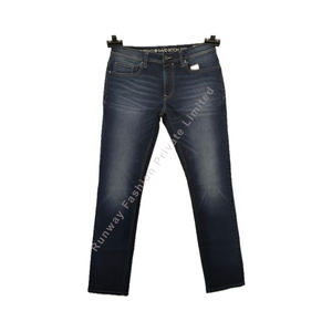 Pantalon en denim délavé à boutons pour homme, taille moyenne, jambe droite, mode décontractée pour printemps, été, automne, hiver - Product Image 1