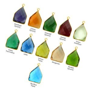 Colgante de cuarzo amatista con forma de cometa, piedra facetada, abalorio galvanizado de oro para collar, joyería de bisel hecha a mano - Product Image 2