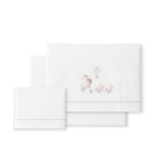 Set di 3 Lenzuola per Culla Modello Giraffa, 100% Cotone con Motivi Cartoon, Tecnica di Tessitura Speciale - Product Image 1