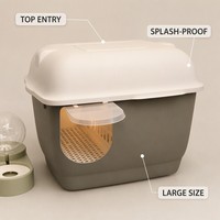 Bac à litière haut de gamme pour chat, grand format, fermé, anti-éclaboussures, en plastique, avec contrôle des odeurs pour chats d'intérieur, personnalisable OEM