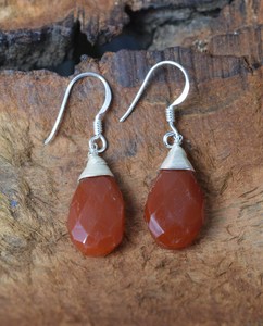 Red Carnelian 925 Sterling Silver Gold Plated Cute Drop Earrings Handmade Women's Fashion Dangle Jewelry <b>Anniversary</b> Gift - Product Image 4