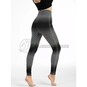 Haute élastique nid d'abeille impression Leggings pour femmes vêtements de sport sans couture femmes pantalons Fitness porter femmes Legging - Product Image 3