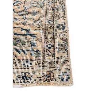 Tapis en laine bleu vintage noué à la main pour la maison - Motif médaillon rectangulaire abstrait pour entrée, couloir, salon, tapis pour adolescents - Product Image 4