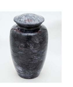 Urna de cremación de aluminio para cenizas humanas Urna funeraria para adultos hecha a mano-Urna de entierro grande para cenizas humanas (púrpura) - Product Image 2