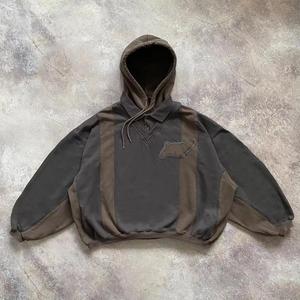 เสื้อฮู้ดสวมหัวแบบลำลองสำหรับผู้ชายฤดูหนาวปักลายทันสมัยมีกระเป๋าผ้าฝ้ายธรรมดาคุณภาพสูงขายดี - Product Image 2