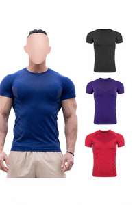 T-shirt de sport respirant à compression pour homme, à séchage rapide, avec logo personnalisé, prix d'usine OEM Chine Bangladesh - Product Image 3