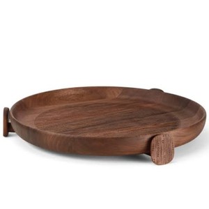Handmade <b>Round</b> Solid Wood <b>Serving</b> <b>Tray</b> with Handle Customizable Design & Logo High Standard Quality Made in India - Product Image 4