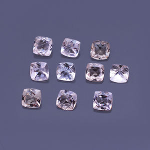 7 pièces de pêche naturelle Morganite 5x5mm coussin coupe 5.2 Cts lot Iroc ventes haute qualité Morganite lâche pierre précieuse facette US $144.8 - Product Image 1