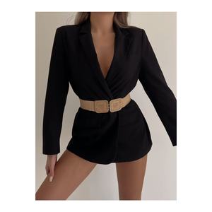 Cinturón Elástico Tejido con Hebilla Entrelazada para Mujer, Cinturón para Chaqueta, Cinturón para Camisa, Cinturón para Vestido - Tejido - Product Image 4