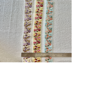 Custom Made Machine Embroidered <b>Ribbons</b> & Laces in Various Designs & in Three Colour Options for <b>Wedding</b> Dresses - Product Image 4