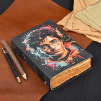 Journal en cuir imprimé livre des ombres Harry P inspiré cahier de sorts vierges Wiccan sorcellerie Grimoire journal d'écriture à couverture rigide