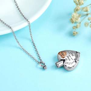 Collier d'urne funéraire en acier inoxydable infini pour cendres pendentif porte-cendres coeur bijoux de crémation cendres pour femmes taille personnalisée - Product Image 3