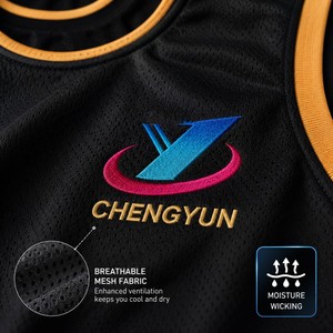 Maillots de <span class=keywords><strong>Basket</strong></span>-ball Homme de Haute Qualité avec Broderie et Impression par Transfert Thermique <span class=keywords><strong>pour</strong></span> les Sports d'Été - Product Image 3