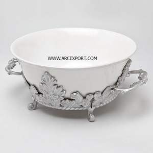 Juego de 2 bandejas de comida de decoración de mesa de diseño elegante de metal de lujo al por mayor bandeja de servicio de decoración de mesa de Calidad exclusiva - Product Image 5