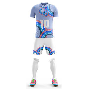 Uniforme de football personnalisé à taille élastique, imprimé, coupe ajustée, taille jeune, entraînement, colorblock ajustable, maillots de football - Product Image 3