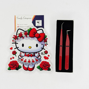แผ่นป้ายติดขนตาปลอมทำจากอะคริลิคแบบ Hello Kitty ดีไซน์รูปหัวใจติดฉลากได้90องศา - Product Image 6