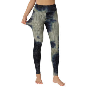 Venta caliente de las mujeres Tie Dye Leggings Estilo simple Cintura media Fitness Pantalones Cordón Cierre Botón Sólido Spandex/Poliéster - Product Image 4