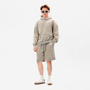 Custom Logo Acid Wash Vintage Cotton Jogger <b>Shorts</b> for <b>Men</b> High Quality Terry Sweat Pants Plain Gym Streetwear Solid Pattern - Product Image 2