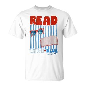 T-shirt Patriottica per il 4 Luglio con scritta 'Read White Blue Since 1776' - Product Image 1