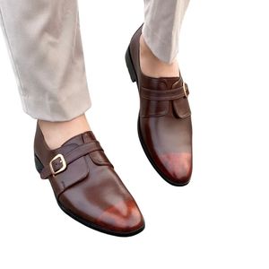 Hombres Formal de la boda de la oficina de negocios cómodo de alta calidad de cuero genuino hecho a mano duradero suela elegante Zapatos de vestir - Product Image 1