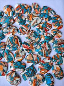 พลอยทองแดงเคลือบแร่เทอร์ควอยซ์คุณภาพสูงเกรด AAA สำหรับทำเครื่องประดับจากอินเดีย - Product Image 3