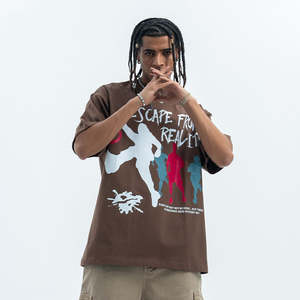 T-shirt personnalisé unisexe Heavyweight Boxy Acid Wash Fading Graphic T-Shirt Vintage High Street Hip Hop Cotton Oversized Design for Men - Product Image 4