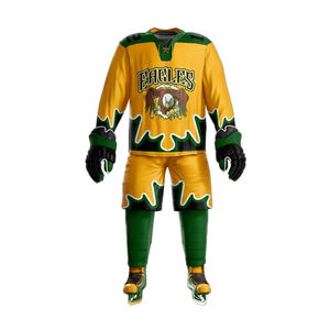 Conjuntos de uniformes de hockey sobre hielo del mejor material, novedad, 100% poliéster, secado rápido, transpirable, logotipo de Color personalizado, precio al por mayor - Product Image 1