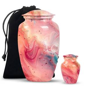 Urne de tourbillon rose et pêche pour les cendres humaines Urne décorative personnalisée pour les cendres adultes Souvenir mémorial Urne de 200 pouces cubes - Product Image 2