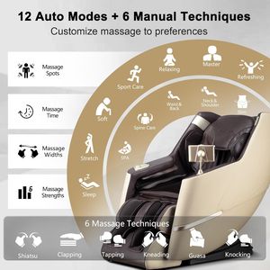 Massage Chair Full Body with Zero Gravity Point Nodes Waist Leg Heat Airbag Compression Foot Rollers Auto Massage Programs - Product Image 3