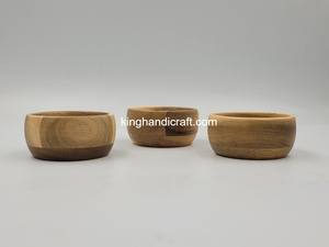 Cuenco de madera de acacia medio D10xH4cm | Cuenco de madera natural hecho a mano para especias, nueces, aperitivos | Vajilla de cocina rústica - Product Image 6