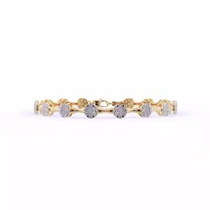 Pulsera de tenis de círculo celestial de diamante cultivado en amarillo sólido/Blanco/oro rosa pulsera de moissanita fina para niñas y mujeres - Product Image 2