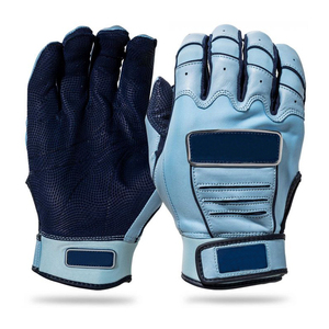Guantes de bateo de béisbol de cuero puro 100%, protección de manos de puño largo de béisbol personalizado de alta calidad para adultos en diferentes colores - Product Image 4