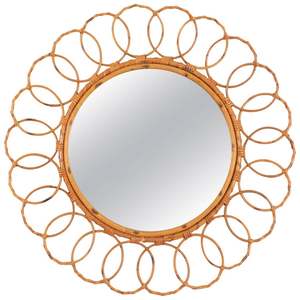 Décoration d'été traditionnelle de luxe, miroir en rotin fait à la main, miroir mural intérieur/extérieur, cadre de miroir tissé, fabriqué par KingCraftViet - Product Image 5