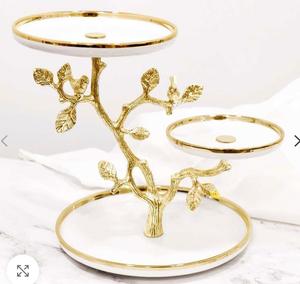 3 Tier New Stylish Silver Colored Candle Holder With <b>Tree</b> Leaf <b>Decoration</b> New Stylish Lightning Candle Holder At Lowest Price - Product Image 3