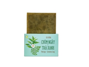 Venta caliente Moringa té verde jabón hierbas naturales orgánico blanqueamiento Anti acné desintoxicación cuerpo sólido baño cuidado de la piel OEM ODM Vietnam - Product Image 3