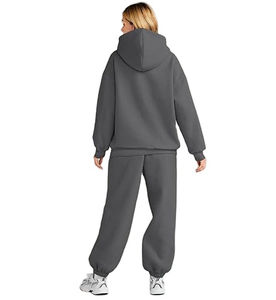 Hot Women's Otoño Invierno Grueso 2 piezas Pantalones de chándal y conjuntos de Sudadera con capucha Trajes de jogging sueltos hasta la rodilla - Product Image 2
