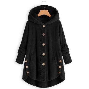 Nouvelle mode Automne Hiver Manteau ample coupe-vent à capuche en fourrure de lapin teinte unie pour femme avec garnissage en duvet de canard gris - Product Image 2