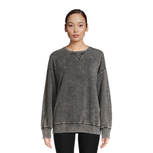 2025 sudaderas de calidad superior de talla grande para mujer con cuello redondo de Color sólido sudaderas informales de diseño personalizado para mujer de BD - Product Image 5