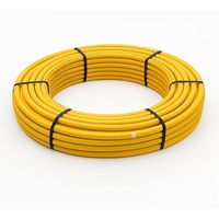 Tuyau de gaz ondulé multicouche PE-Xb/AL/PE-Xb 16 mm gaine jaune pour systèmes de gaz naturel, marque HM, rouleaux de 25 m