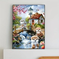 5D complet diamant rond peinture Kit peint à la main Animal thème toile mur Art pour la décoration de la maison