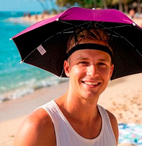 Cappello Ombrello Hands-Free con Fascia Elastica Regolabile, Pieghevole Impermeabile per Pioggia e Sole, Leggero e Portatile, Disponibile in 4 Colori - Product Image 3