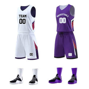 Ensemble de maillot de basket-ball pour hommes, respirant, à séchage rapide, léger, maillot et short, vêtements de sport pour l'entraînement en équipe, utilisation en match - Product Image 1