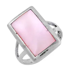 Bague en argent 925 avec nacre rose pour femmes, style classique religieux, bijoux avec placage rhodium, incrustation en alliage orthodoxe - Product Image 2
