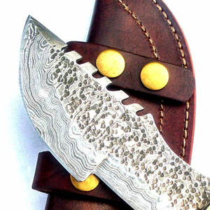 Couteau de chasse en acier Damas sur mesure, fait à la main, lame pleine, couteau de camping en plein air, couteau professionnel en acier Damas - Product Image 4